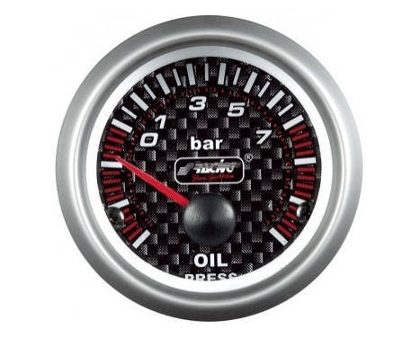Instrument analogique Simoni Racing - pression d'huile - 52mm - Carbone