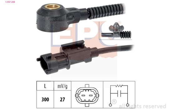 Capteur de cognement Made in Italy - OE Equivalent 1.957.208 EPS Facet