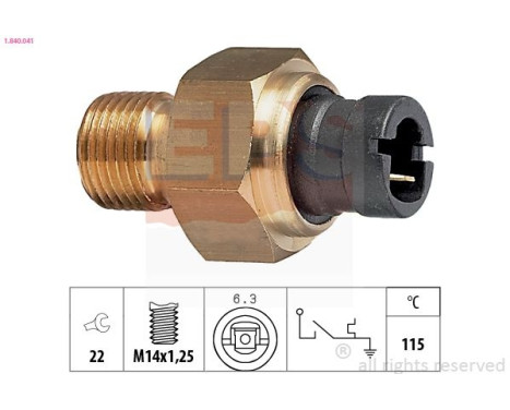 Contact thermique, voyant avertisseur de l'agent réfrigérant Made in Italy - OE Equivalent 1.840.041 EPS Facet