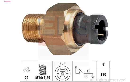 Contact thermique, voyant avertisseur de l'agent réfrigérant Made in Italy - OE Equivalent 1.840.041 EPS Facet