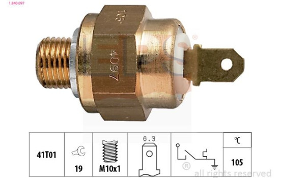 Contact thermique, voyant avertisseur de l'agent réfrigérant Made in Italy - OE Equivalent 1.840.097 EPS Facet