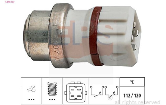 Contact thermique, voyant avertisseur de l'agent réfrigérant Made in Italy - OE Equivalent 1.840.107 EPS Facet