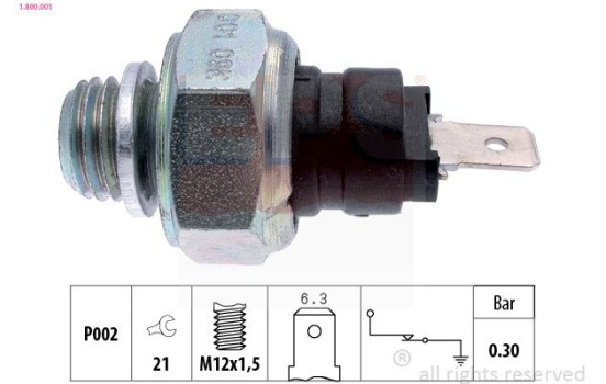 Indicateur de pression d'huile Made in Italy - OE Equivalent 1.800.001 EPS Facet