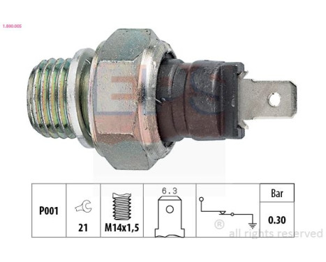 Indicateur de pression d'huile Made in Italy - OE Equivalent 1.800.005 EPS Facet
