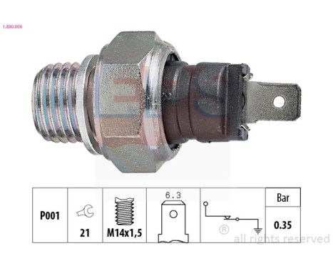 Indicateur de pression d'huile Made in Italy - OE Equivalent 1.800.006 EPS Facet