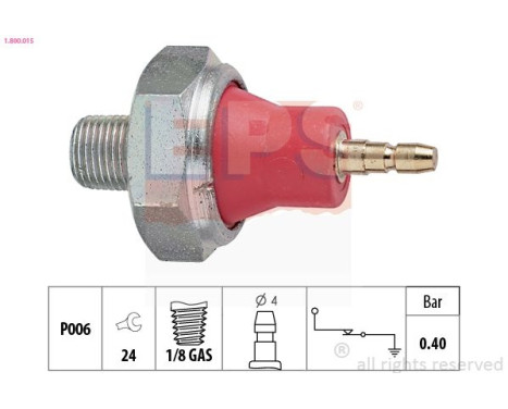 Indicateur de pression d'huile Made in Italy - OE Equivalent 1.800.015 EPS Facet