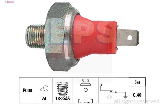 Indicateur de pression d'huile Made in Italy - OE Equivalent 1.800.017 EPS Facet