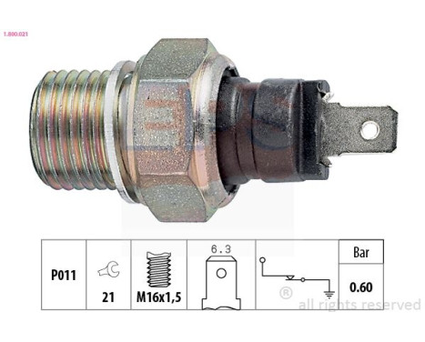 Indicateur de pression d'huile Made in Italy - OE Equivalent 1.800.021 EPS Facet