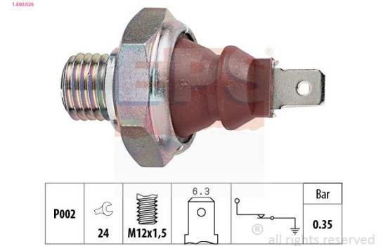 Indicateur de pression d'huile Made in Italy - OE Equivalent 1.800.026 EPS Facet