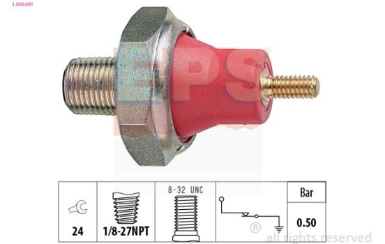 Indicateur de pression d'huile Made in Italy - OE Equivalent 1.800.031 EPS Facet