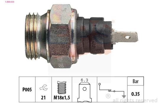 Indicateur de pression d'huile Made in Italy - OE Equivalent 1.800.034 EPS Facet