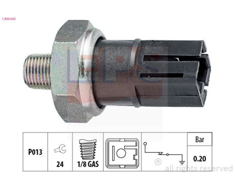 Indicateur de pression d'huile Made in Italy - OE Equivalent 1.800.042 EPS Facet