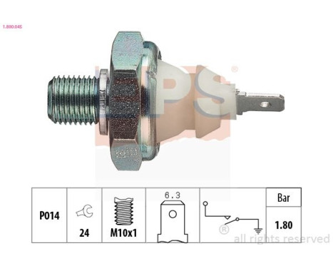 Indicateur de pression d'huile Made in Italy - OE Equivalent 1.800.045 EPS Facet