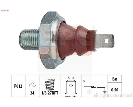 Indicateur de pression d'huile Made in Italy - OE Equivalent 1.800.047 EPS Facet