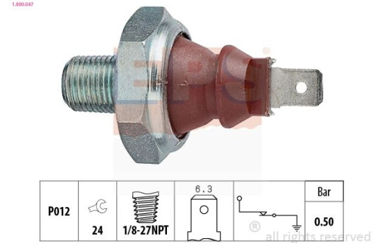 Indicateur de pression d'huile Made in Italy - OE Equivalent 1.800.047 EPS Facet