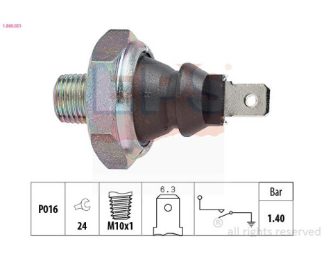 Indicateur de pression d'huile Made in Italy - OE Equivalent 1.800.051 EPS Facet