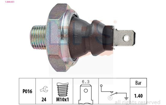 Indicateur de pression d'huile Made in Italy - OE Equivalent 1.800.051 EPS Facet