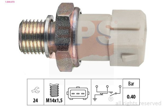 Indicateur de pression d'huile Made in Italy - OE Equivalent 1.800.070 EPS Facet