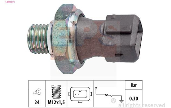 Indicateur de pression d'huile Made in Italy - OE Equivalent 1.800.071 EPS Facet