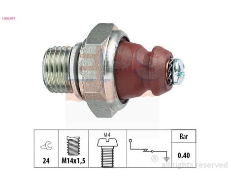 Indicateur de pression d'huile Made in Italy - OE Equivalent 1.800.074 EPS Facet
