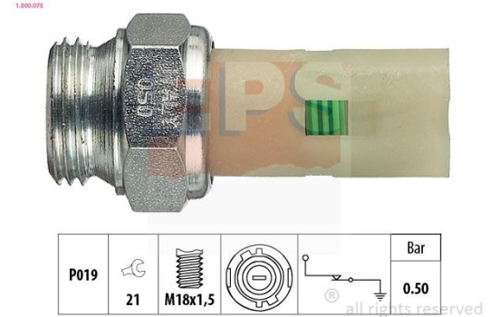 Indicateur de pression d'huile Made in Italy - OE Equivalent 1.800.075 EPS Facet