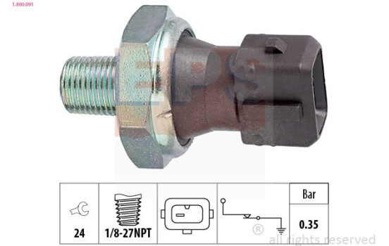 Indicateur de pression d'huile Made in Italy - OE Equivalent 1.800.091 EPS Facet