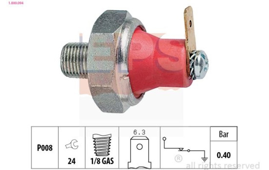 Indicateur de pression d'huile Made in Italy - OE Equivalent 1.800.094 EPS Facet