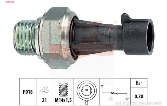 Indicateur de pression d'huile Made in Italy - OE Equivalent 1.800.096 EPS Facet