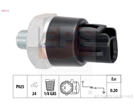 Indicateur de pression d'huile Made in Italy - OE Equivalent 1.800.114 EPS Facet