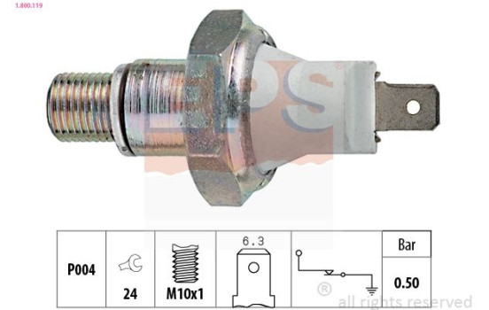 Indicateur de pression d'huile Made in Italy - OE Equivalent 1.800.119 EPS Facet