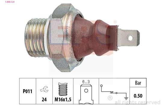 Indicateur de pression d'huile Made in Italy - OE Equivalent 1.800.124 EPS Facet