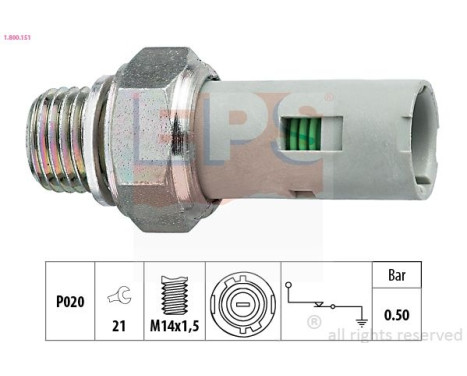 Indicateur de pression d'huile Made in Italy - OE Equivalent 1.800.151 EPS Facet