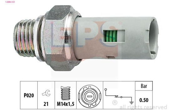 Indicateur de pression d'huile Made in Italy - OE Equivalent 1.800.151 EPS Facet