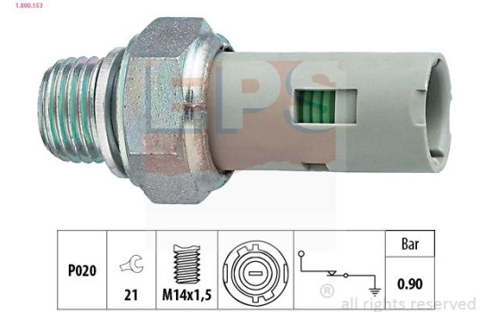 Indicateur de pression d'huile Made in Italy - OE Equivalent 1.800.153 EPS Facet