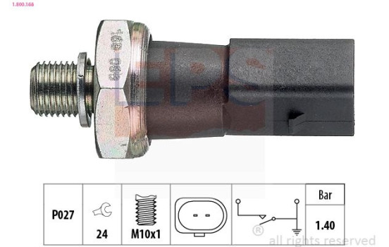 Indicateur de pression d'huile Made in Italy - OE Equivalent 1.800.168 EPS Facet