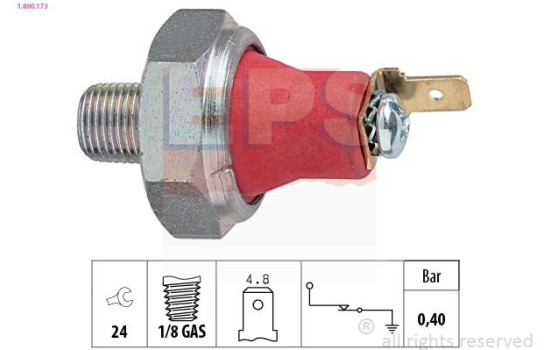 Indicateur de pression d'huile Made in Italy - OE Equivalent 1.800.173 EPS Facet