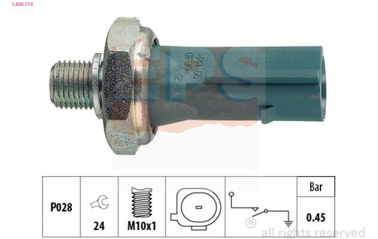 Indicateur de pression d'huile Made in Italy - OE Equivalent 1.800.174 EPS Facet