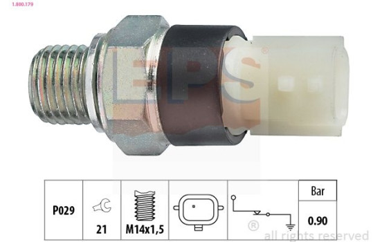 Indicateur de pression d'huile Made in Italy - OE Equivalent 1.800.179 EPS Facet