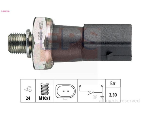 Indicateur de pression d'huile Made in Italy - OE Equivalent 1.800.190 EPS Facet