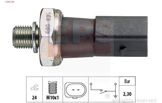 Indicateur de pression d'huile Made in Italy - OE Equivalent 1.800.190 EPS Facet