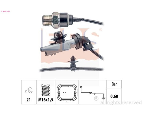 Indicateur de pression d'huile Made in Italy - OE Equivalent 1.800.199 EPS Facet