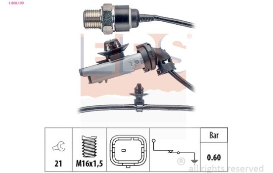 Indicateur de pression d'huile Made in Italy - OE Equivalent 1.800.199 EPS Facet