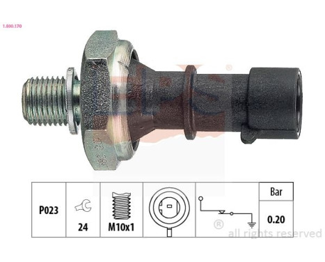 Indicateur de pression d'huile Made in Italy - OE Equivalent 1800170 EPS Facet