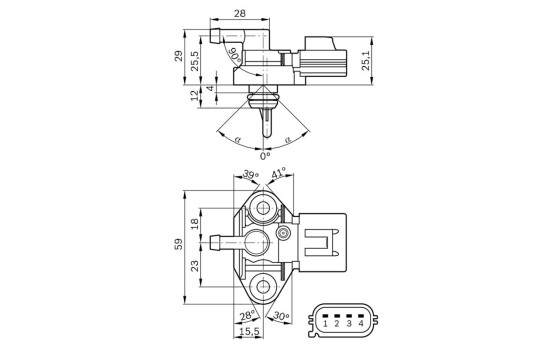 Capteur, pression de carburant 0 261 230 093 Bosch, Image 8