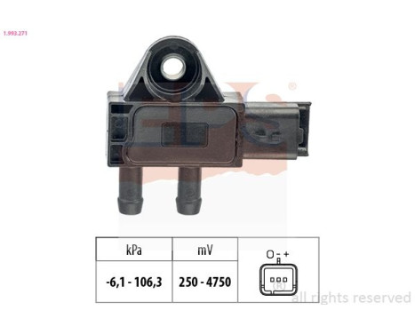 Capteur, pression des gaz échappement Made in Italy - OE Equivalent 1.993.271 EPS Facet