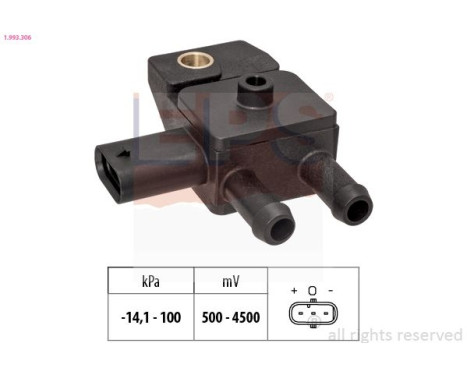 Capteur, pression des gaz échappement Made in Italy - OE Equivalent 1.993.306 EPS Facet