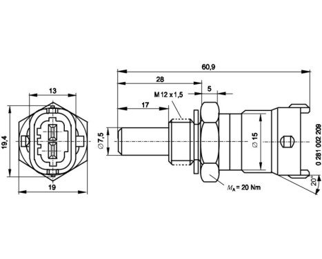 Capteur, température de carburant TF-W Bosch, Image 6