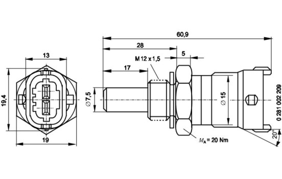 Capteur, température de carburant TF-W Bosch, Image 6