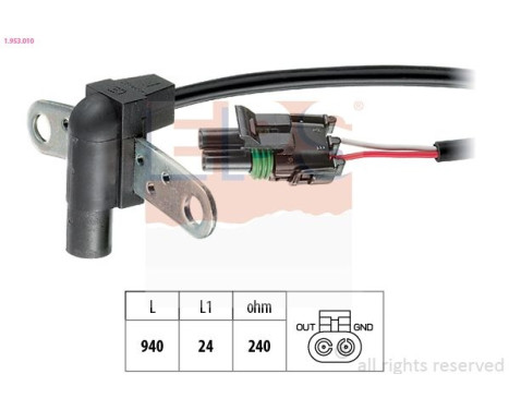 Capteur d'angle, vilebrequin Made in Italy - OE Equivalent 1.953.010 EPS Facet