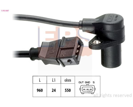 Capteur d'angle, vilebrequin Made in Italy - OE Equivalent 1.953.087 EPS Facet